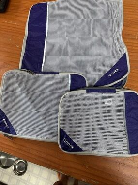 Onex Purple and White Mesh Packing Cube Set - 3 Pieces